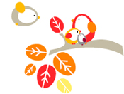 NEST bird flying towards a family of birds in a tree