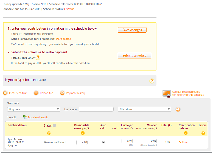 completing a contribution schedule nest employer help centre
