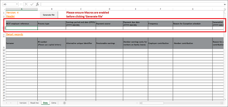 contribution using nest templates nest employer help centre