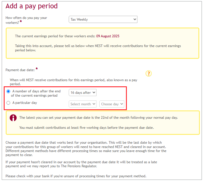 Aligning Pay Period To Tax Week Nest Pensions