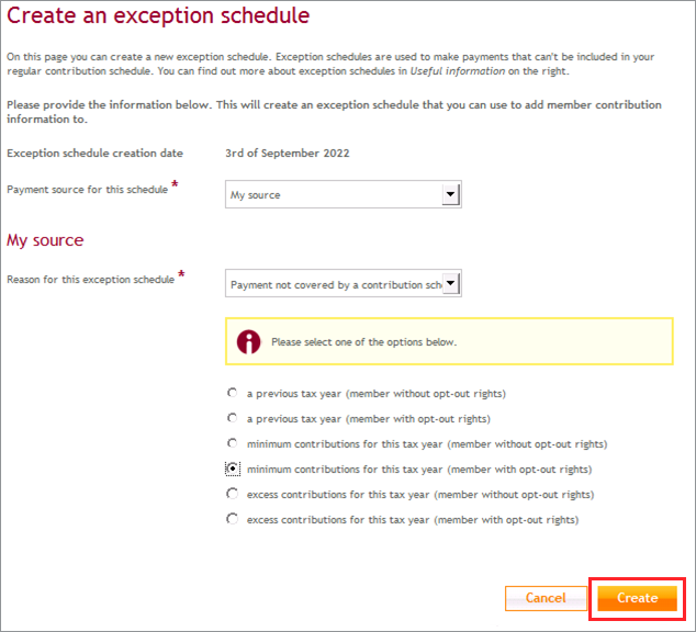 how do i create an exception schedule nest employer help centre