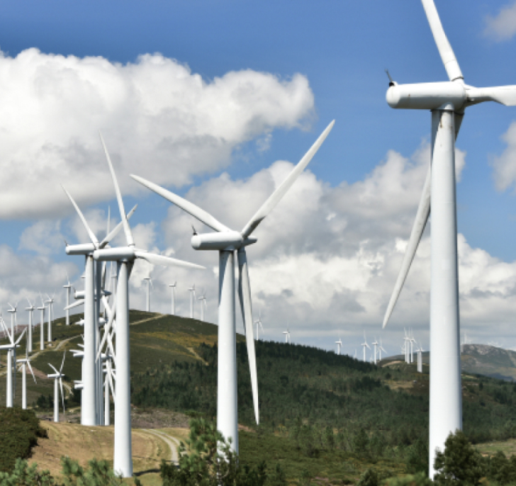 Wind farm in the hills