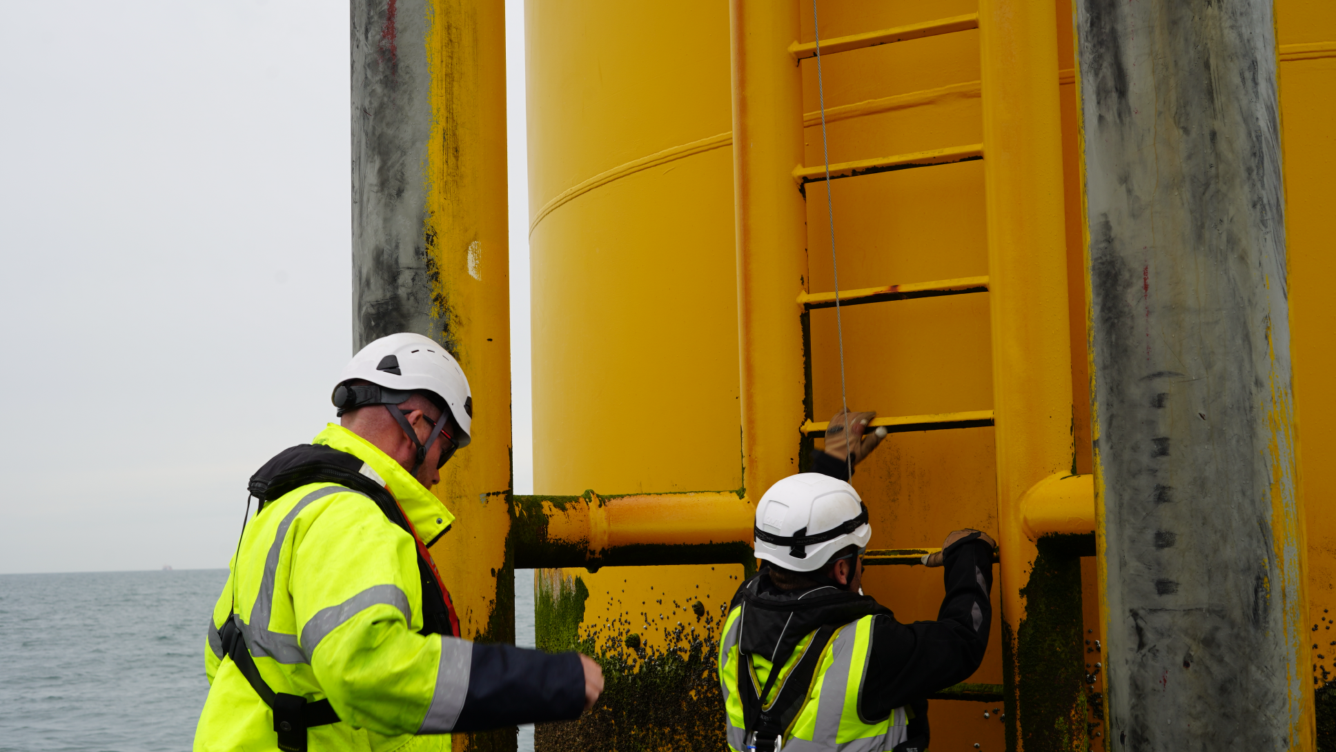 The turbine engineers showed us they get onto the turbine and explained a bit about what they do.