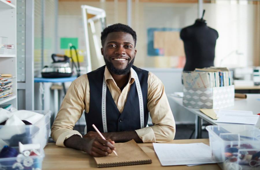 Man working in textiles 