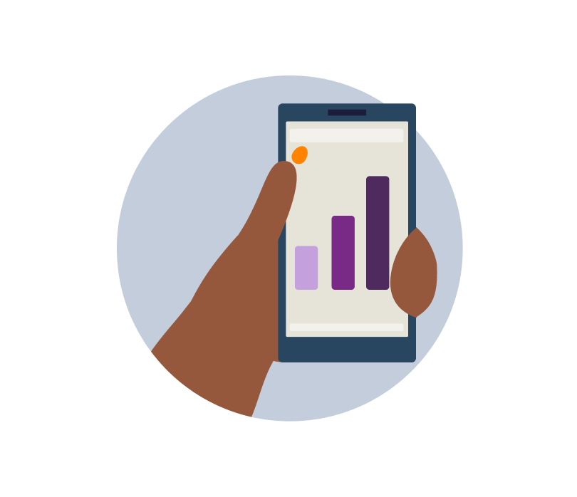 icon showing hand holding smartphone