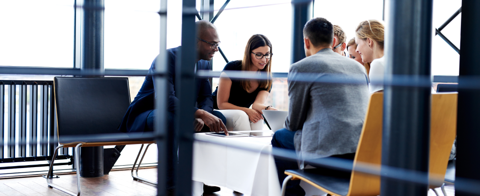 People sitting in meeting