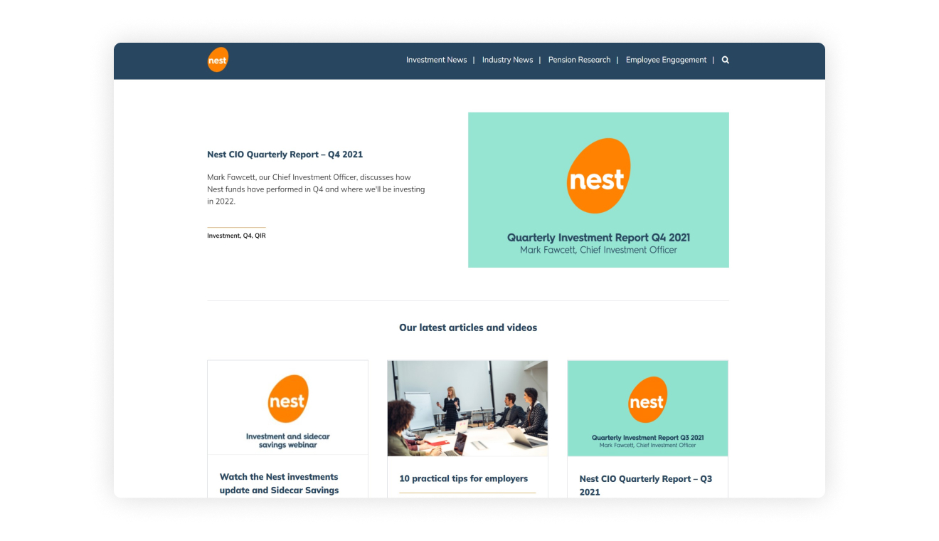 Example of Nest Views page