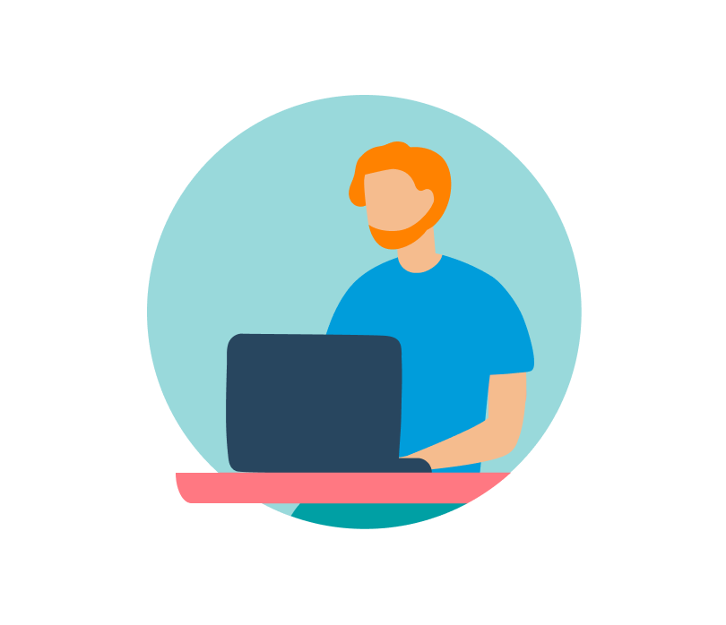 man working on laptop