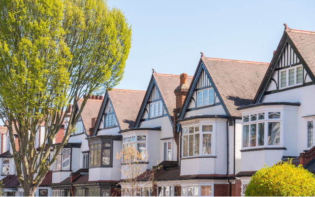 Row of houses on street